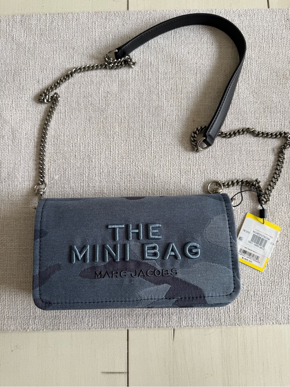 Marc Jacobs Mini Bag in Blue Gray Camouflage with Chain Strap